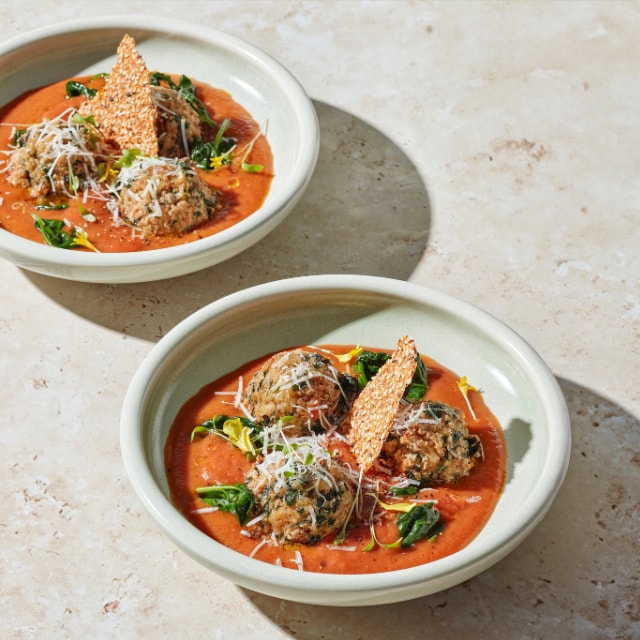 Malfatti de Millet Sauce aux Légumes Fumés